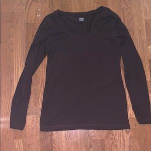 a.n.a  Scoop Neck Long Sleeve Brown Size Medium